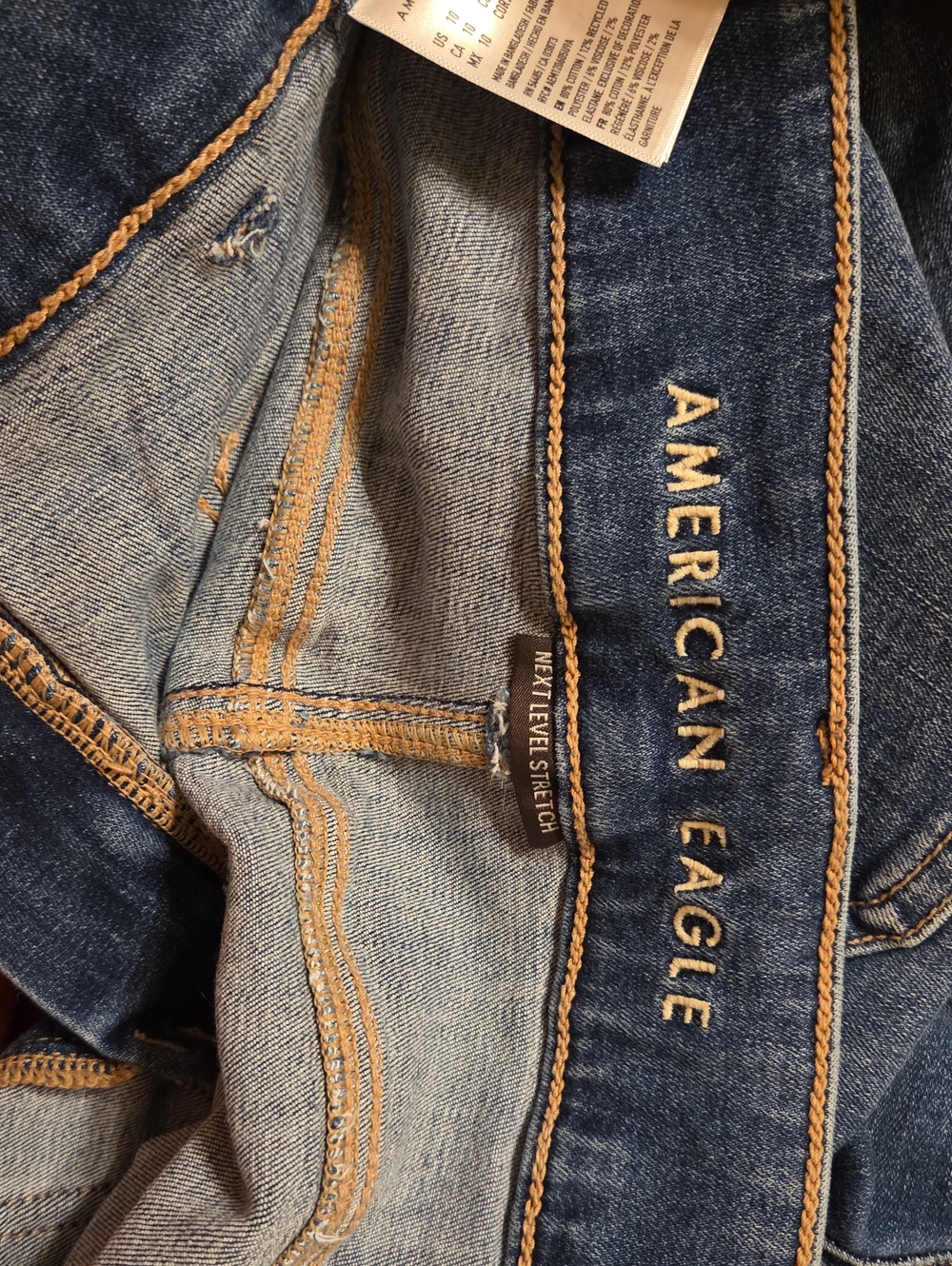 AE Super High Waisted Flare Jeans LIKE NEW SIZE 10 SHORT - Picture 8 of 8